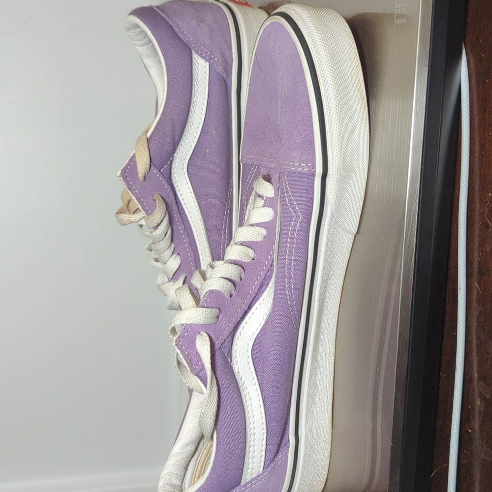 Vans Old Skool Low-Top Sneakers Purple + White Men's Size 9 Women's Size 10.5 - Picture 6 of 9